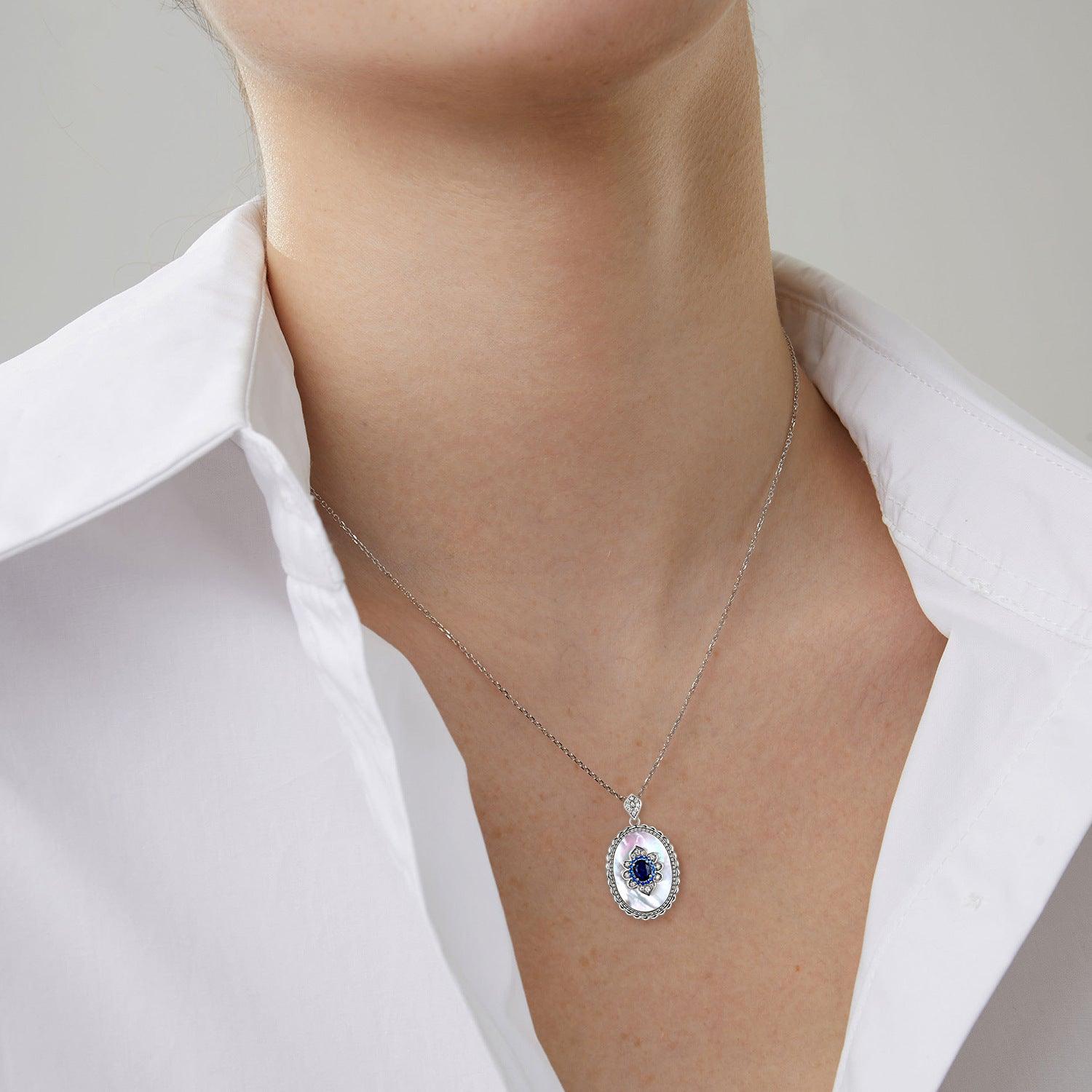 Sapphire Diamond Pendant Necklace 2025 | Daily Wear