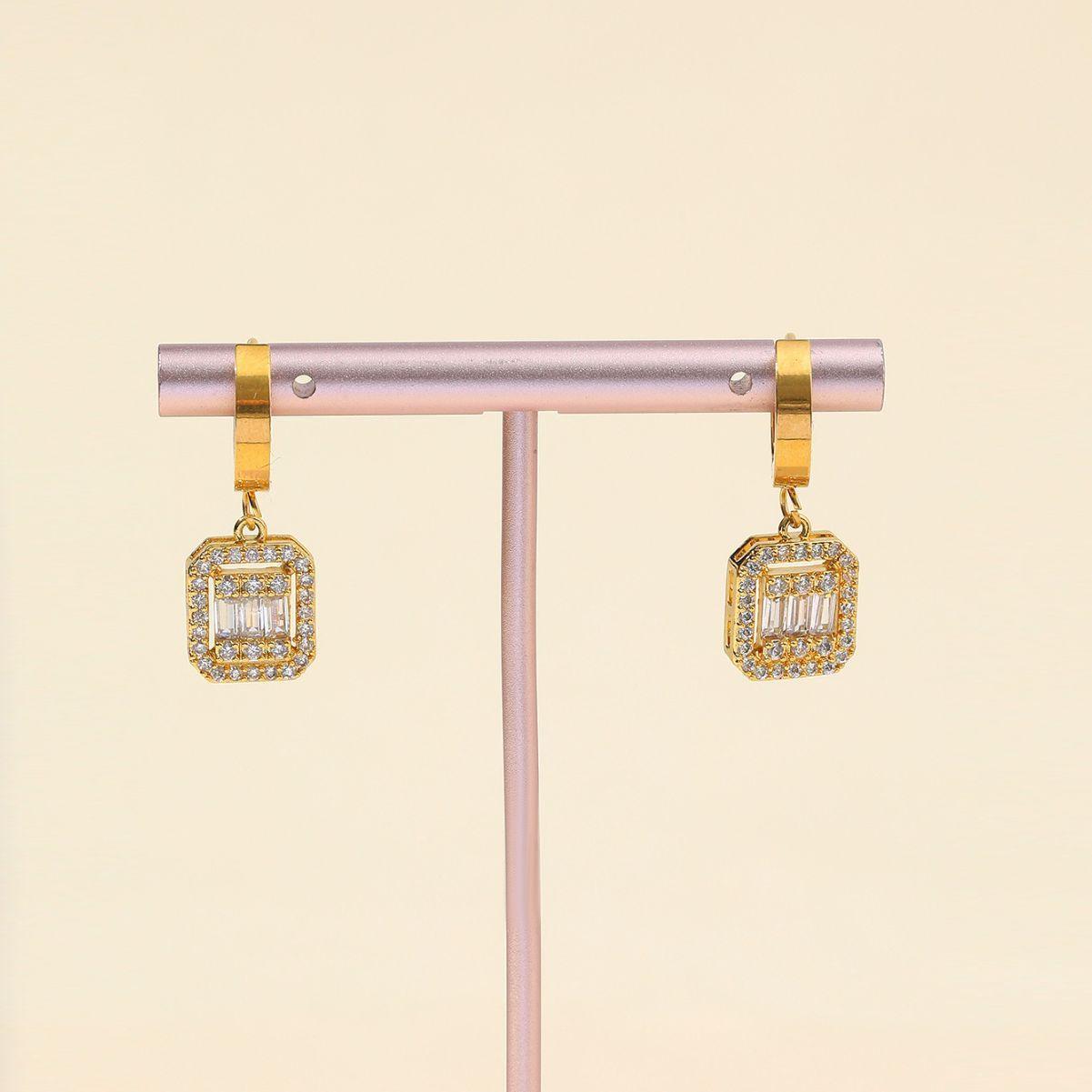 Sugar Cube Buckle Design Retro Earrings
