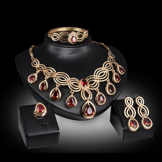Fashion Gems Necklace and Earrings Jewelry Set | Party Wear A
