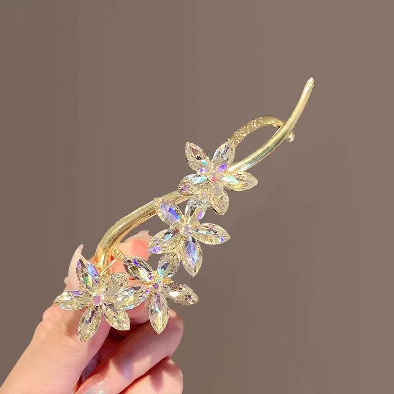 BoldlyBeautiful - Fairy Flower Hairpin With Crystal Design - BoldlyBeautiful