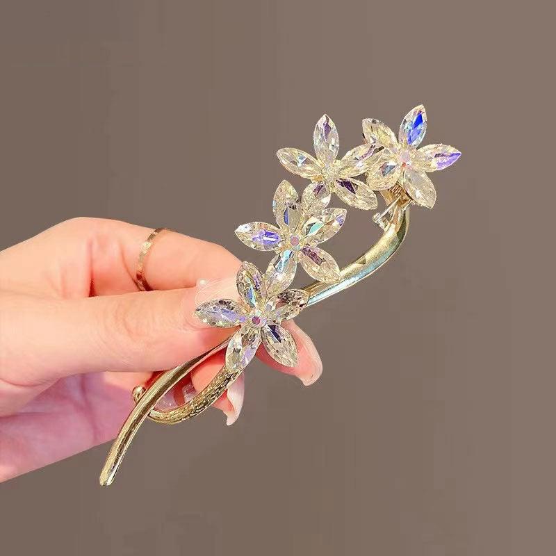 BoldlyBeautiful - Fairy Flower Hairpin With Crystal Design - BoldlyBeautiful