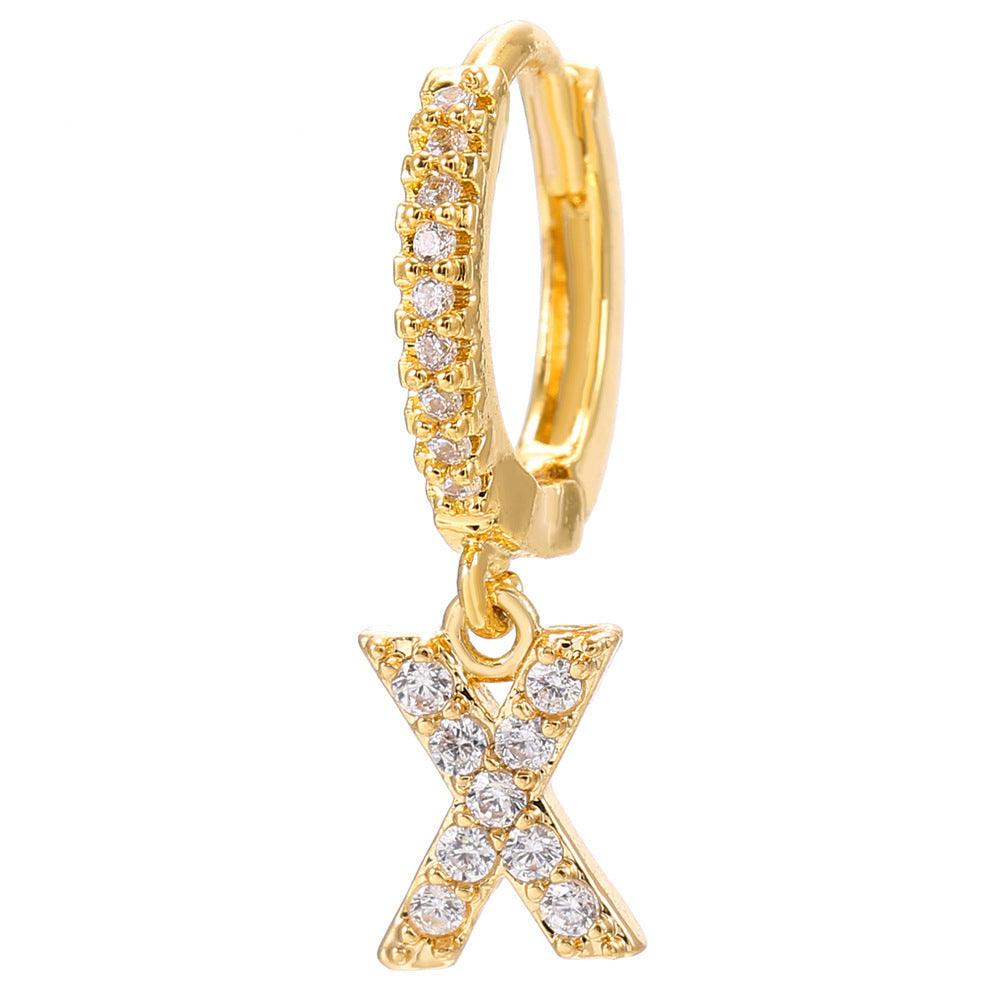 26 Letter Earrings | Daily Wear Golden X
