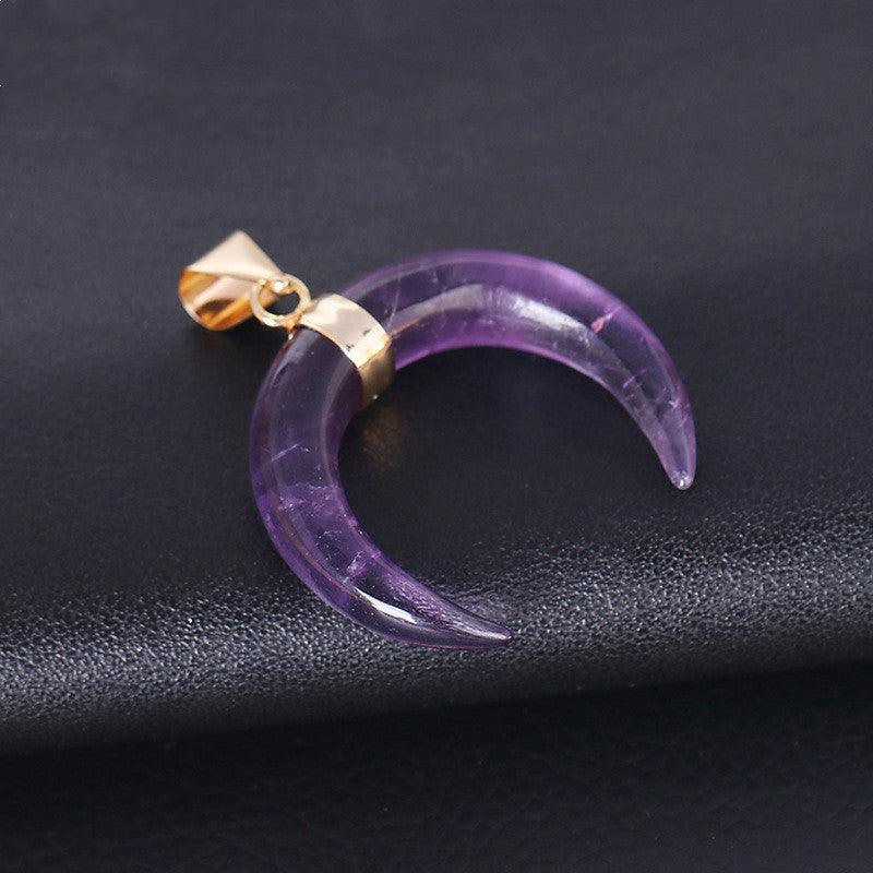 Crystal Semi-precious Necklace | Fashion Jewelry Purple Pendant