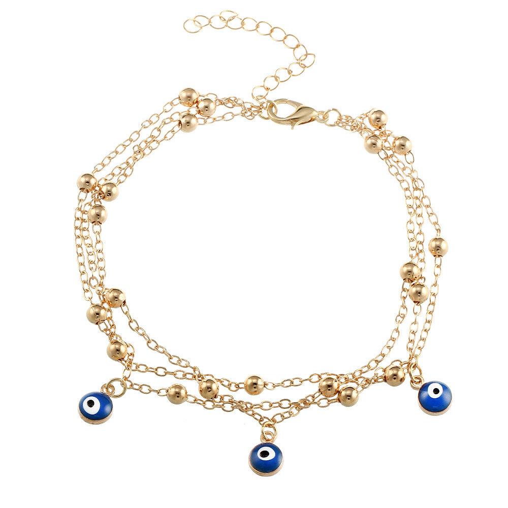 Bead Chain Beach Anklet | Beach Wear Gold