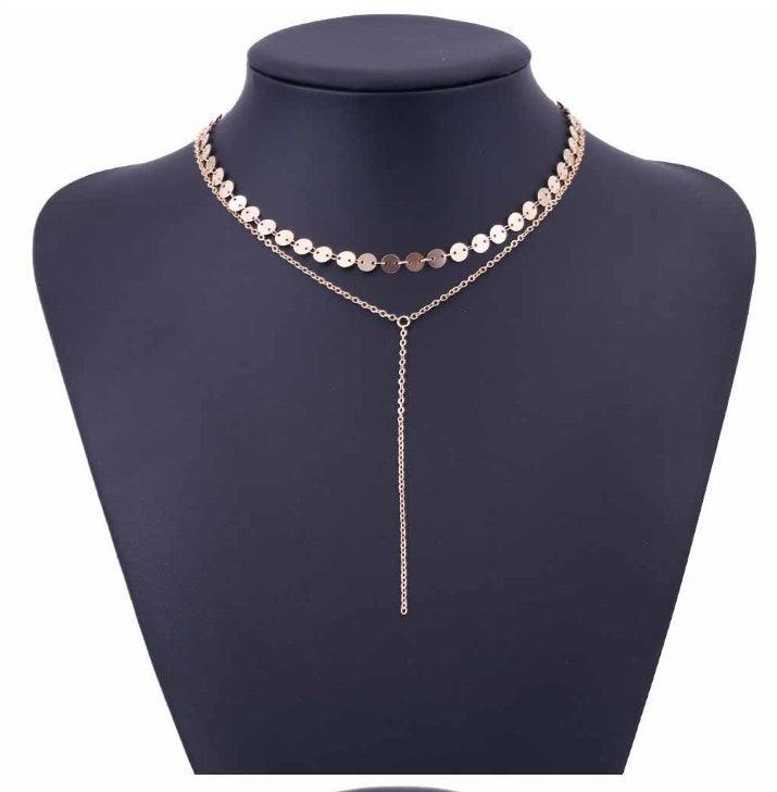 Tattoo Coin Choker Rhinestone Crystal Necklace