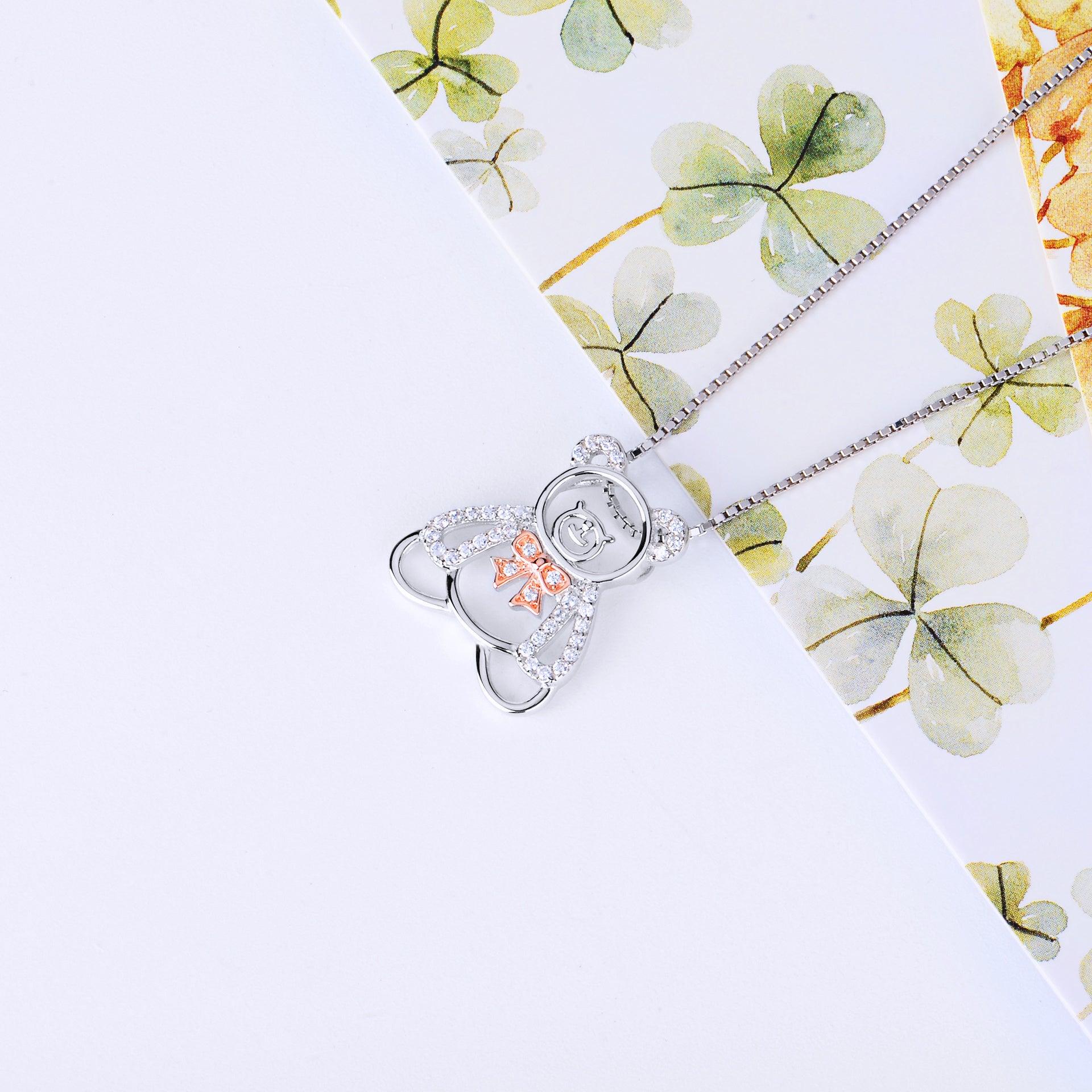 925 Silver Cute Bear Necklace | Daily Wear