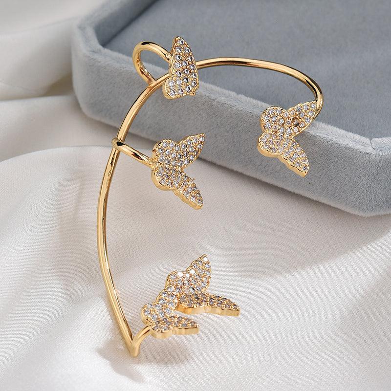 Sparkling Butterfly Ear Clips | Daily Wear