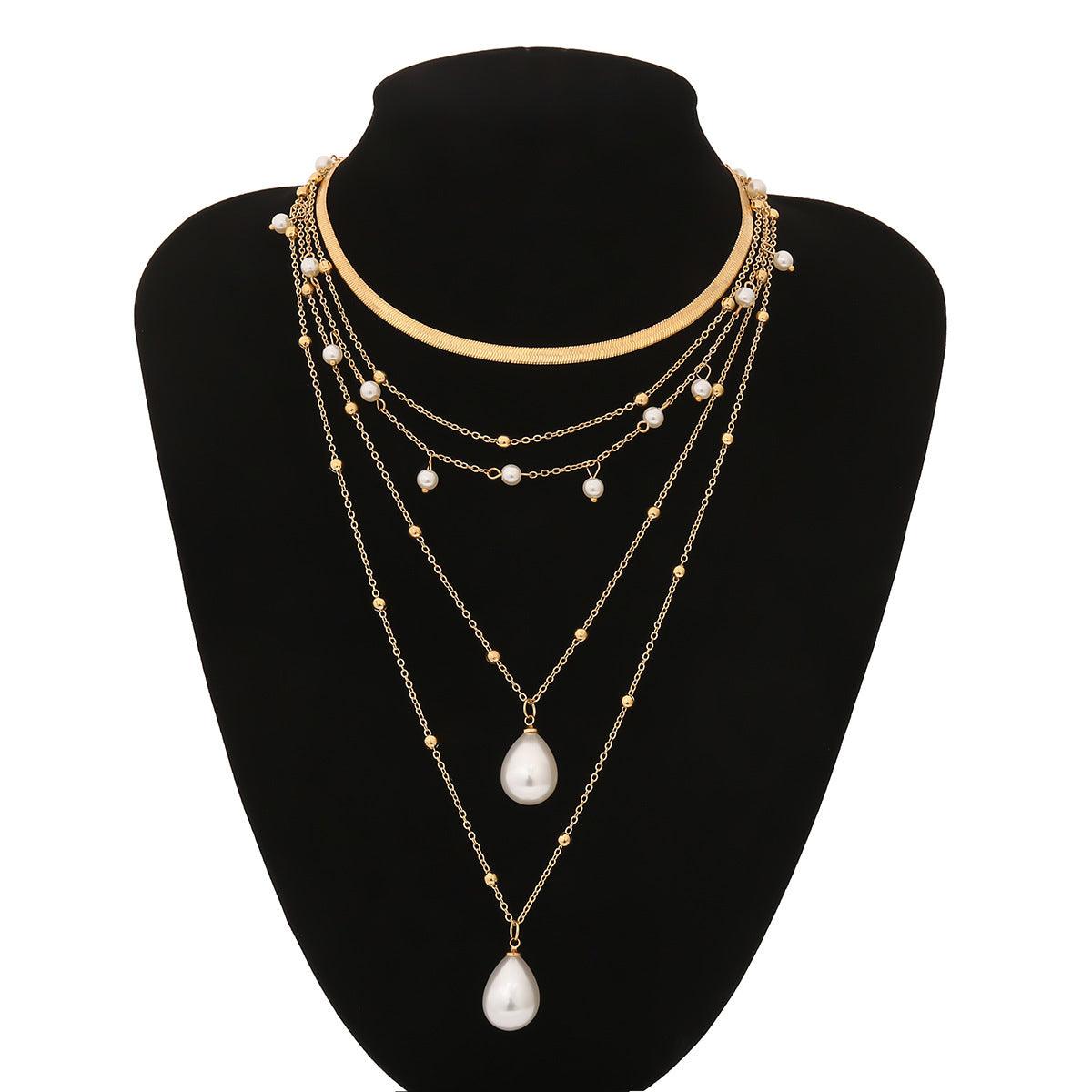 Multi-Element Pearl Necklace | Fashion Collection Gold