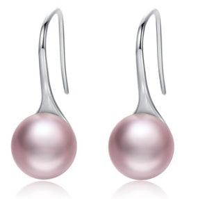 Korean All-match Female Pearl Earrings Pink