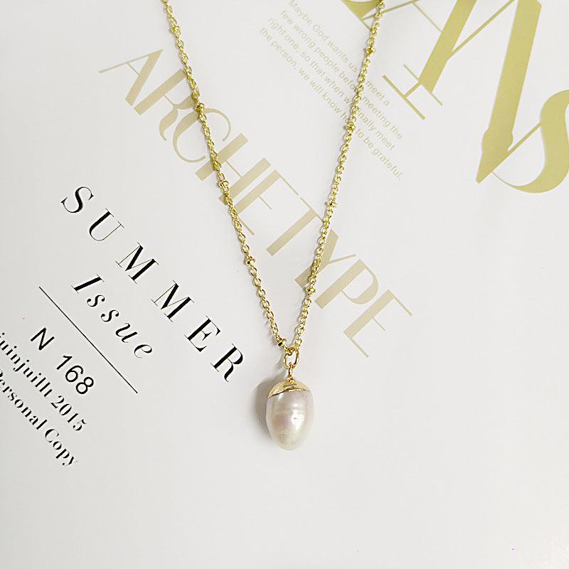 Freshwater Pearl Pendant Necklace Elegant Jewelry Photo Color