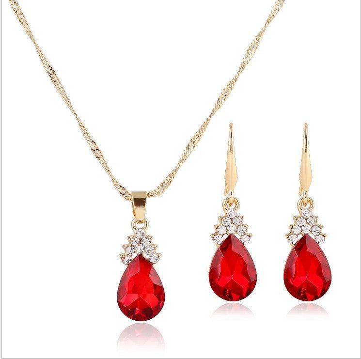 Diamond Crystal Necklace Earrings Set | Daily Wear