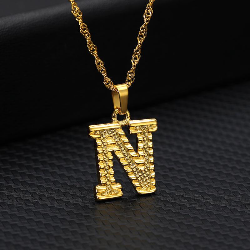 26 Letters Gold-Plated Pendant Necklace | Casual Collection N