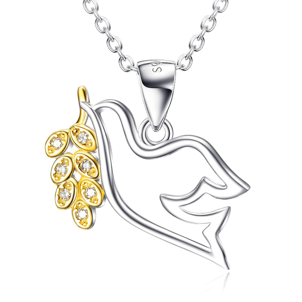 Peace Dove Pendant Gold Plated Necklace Necklace