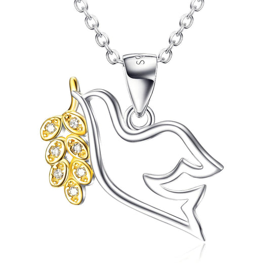 Peace Dove Pendant Gold Plated Necklace Necklace