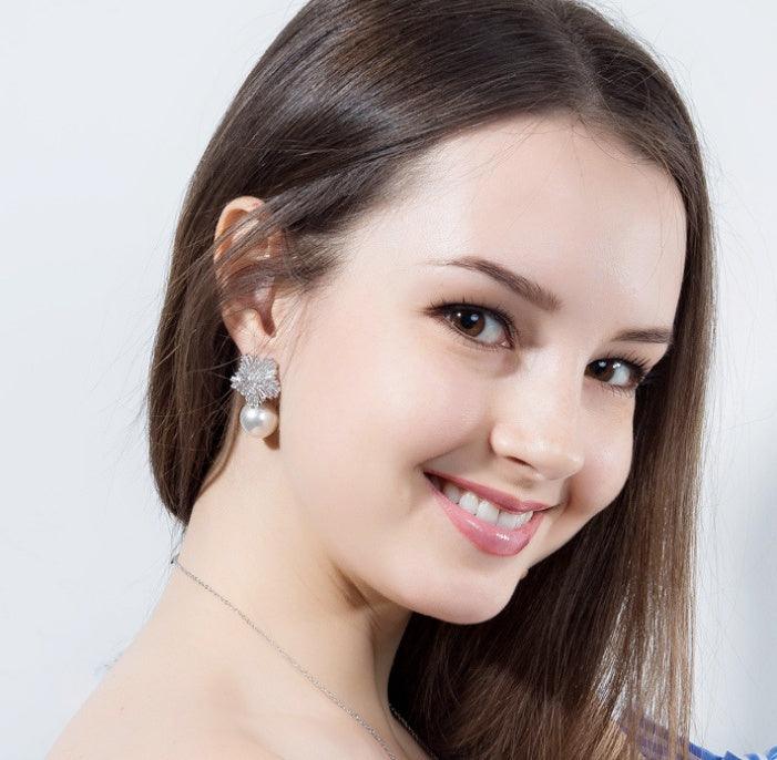 Pearl Earrings For Women With Fireworks