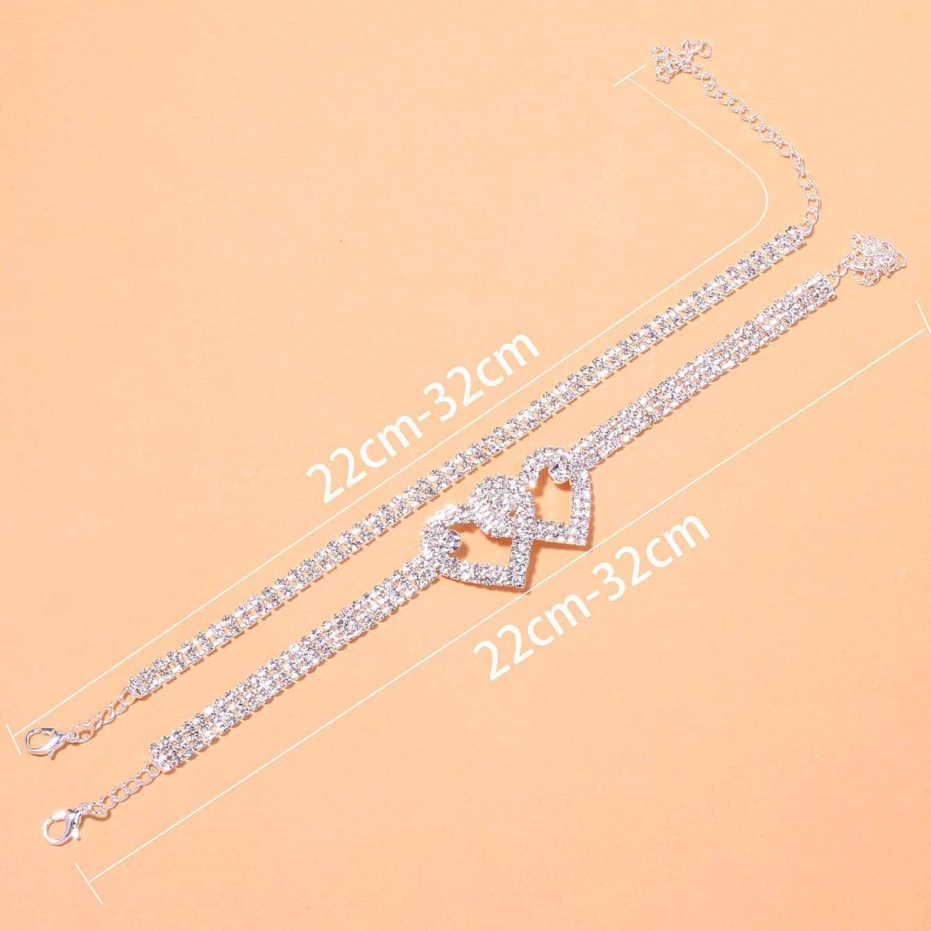 Double Heart Bracelet Anklet | Party Collection A
