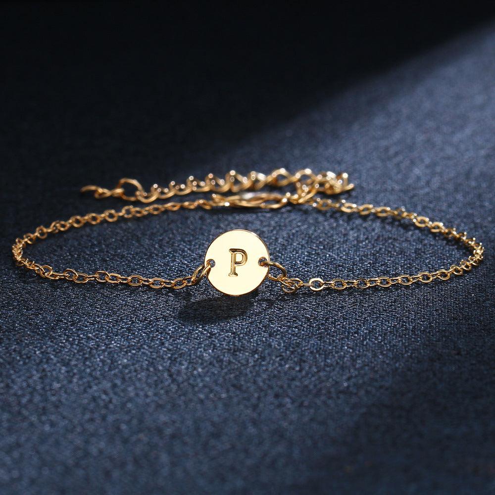 Adjustable Gold Letter Bracelets | Daily Wear P