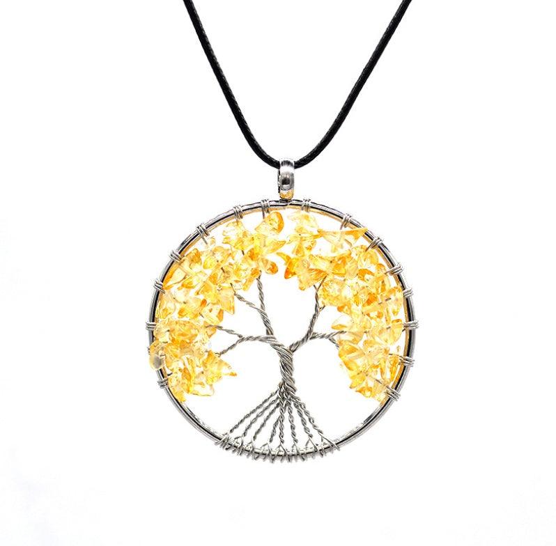 Kabala Life Tree Necklace | Fashion Jewelry Yellow Rope