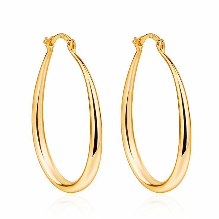 Geometric Oval Earrings | Daily Wear Golden