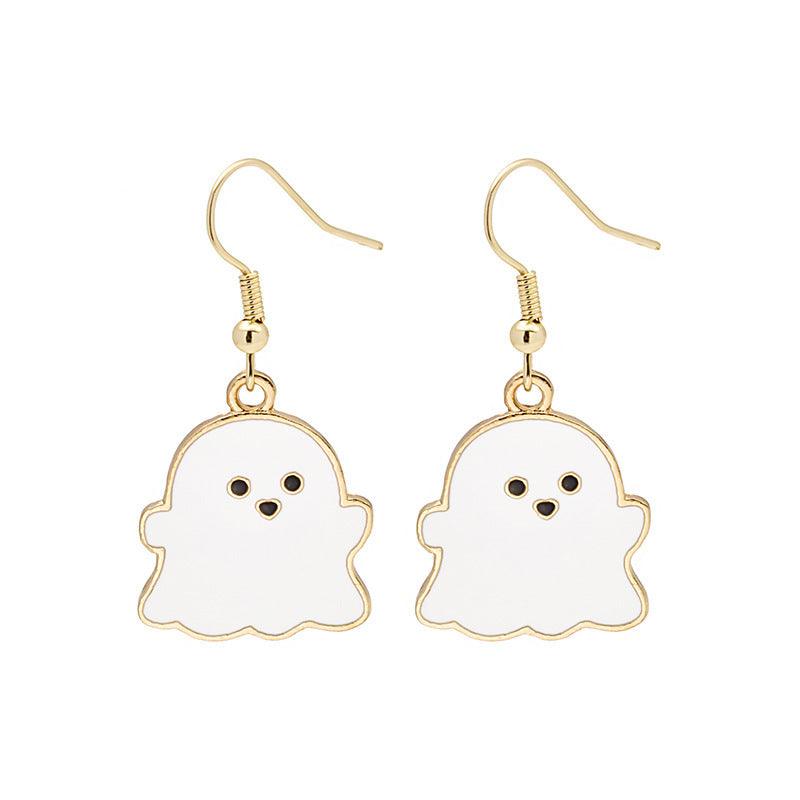 Cute Pumpkin Spooky Oil Drip Alloy Earrings 5