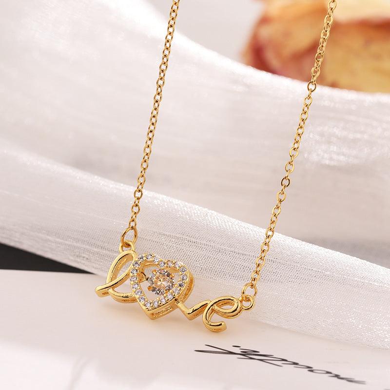 Love Necklace Female Daily Wear Jewelry Gold