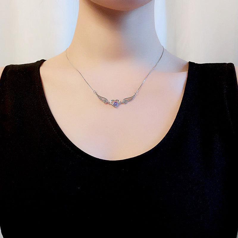 Purple Crystal Heart Necklace | Daily Jewelry
