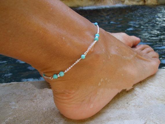 Handmade Beads Anklets | Beach Wear Silver