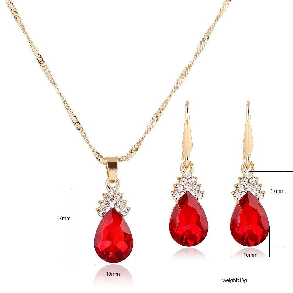 Diamond Crystal Necklace Earrings Set | Daily Wear C