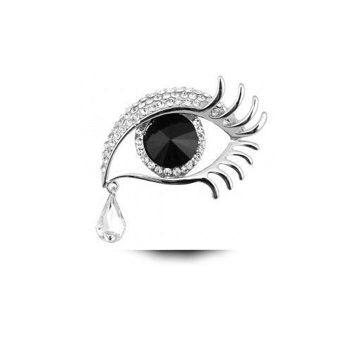 Diamond-encrusted Brooch | Fashion Accessory Silver+White