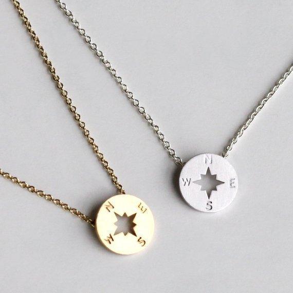 Round Disc Compass Necklace | Fashion Wear