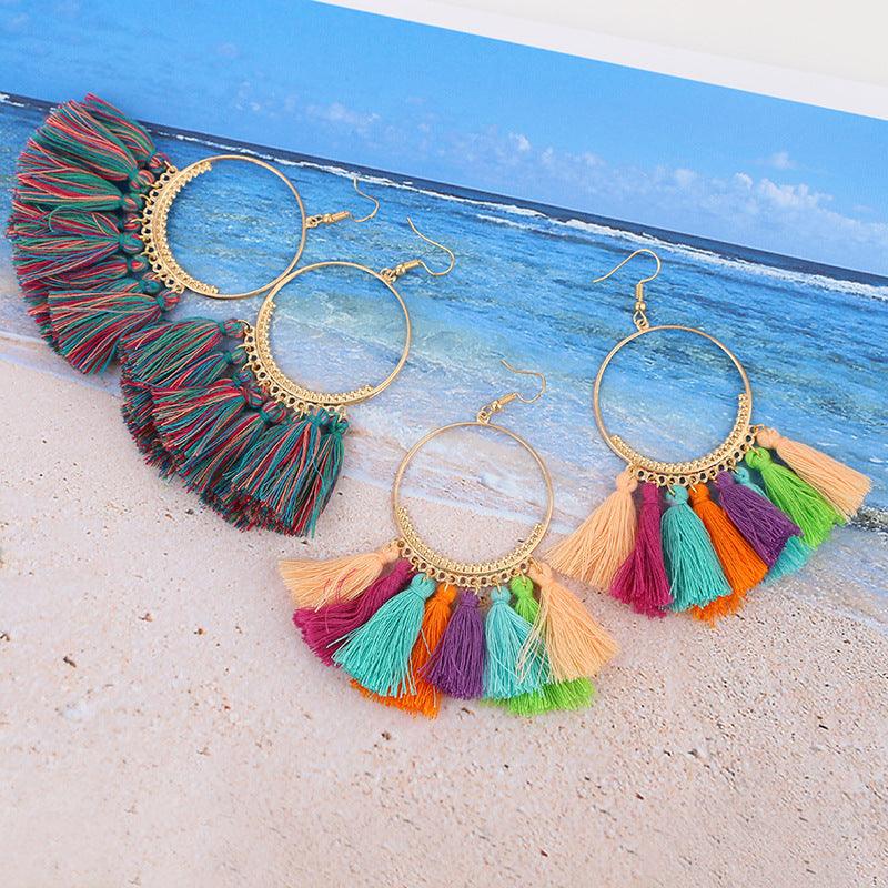 Big Round Drop Dangle Earrings | Beach Wear
