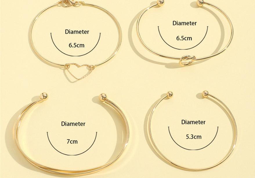 Vintage Crystal Heart Love Bangle Bracelet | Fashion Wear