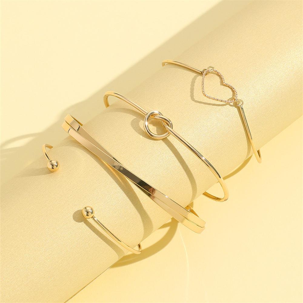 Vintage Crystal Heart Love Bangle Bracelet | Fashion Wear