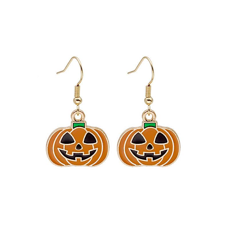 Cute Pumpkin Spooky Oil Drip Alloy Earrings 2