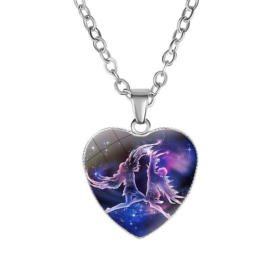 BoldlyBeautiful - Women's Zodiac Heart Pendant Necklace Jewelry - BoldlyBeautiful