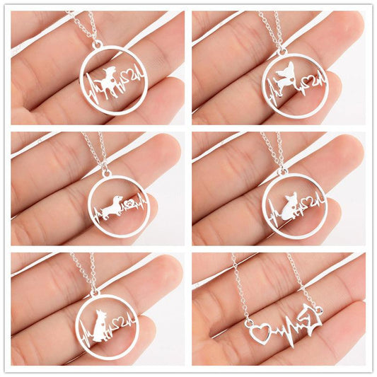 Pet Dog Paw Print Pendant Necklace | Pet Collection
