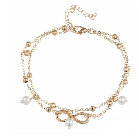 Beaded Trendy Anklet | Beach Wear Collection Golden