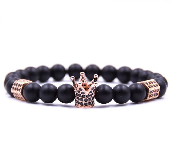 Natural Stone Micro Crown Copper Bracelet G