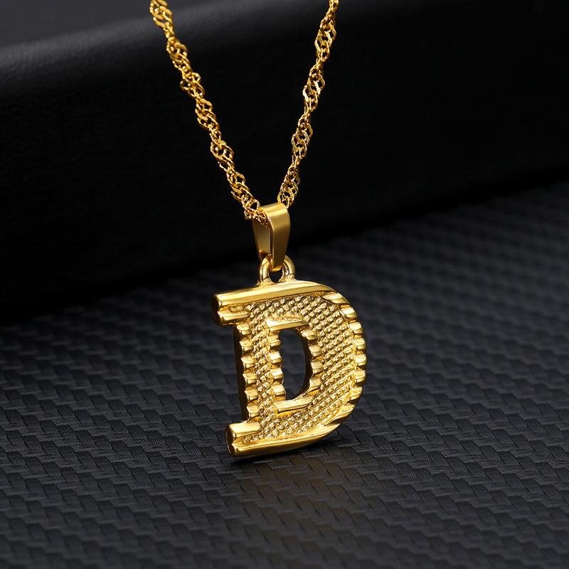 26 Letters Gold-Plated Pendant Necklace | Casual Collection D