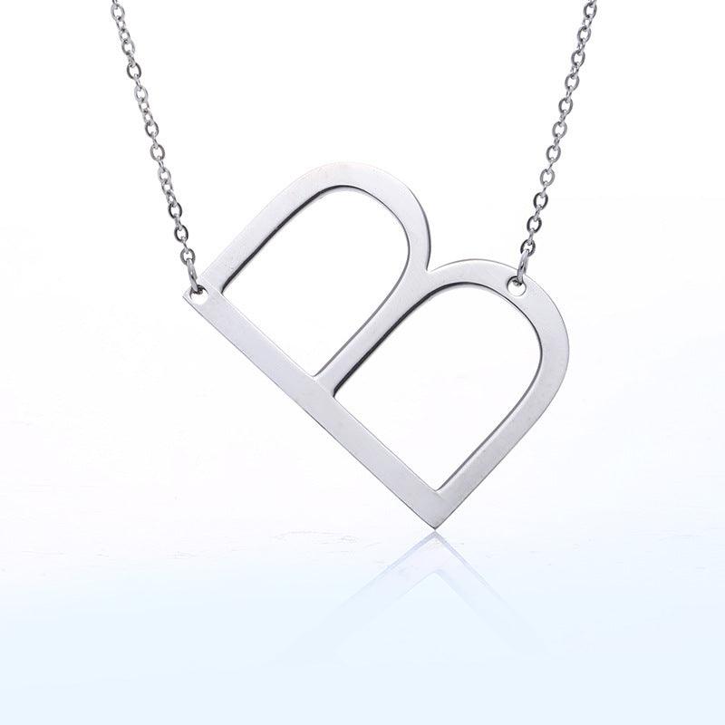 Initial Letter Pendant & Necklace | Gold Plated Silver B