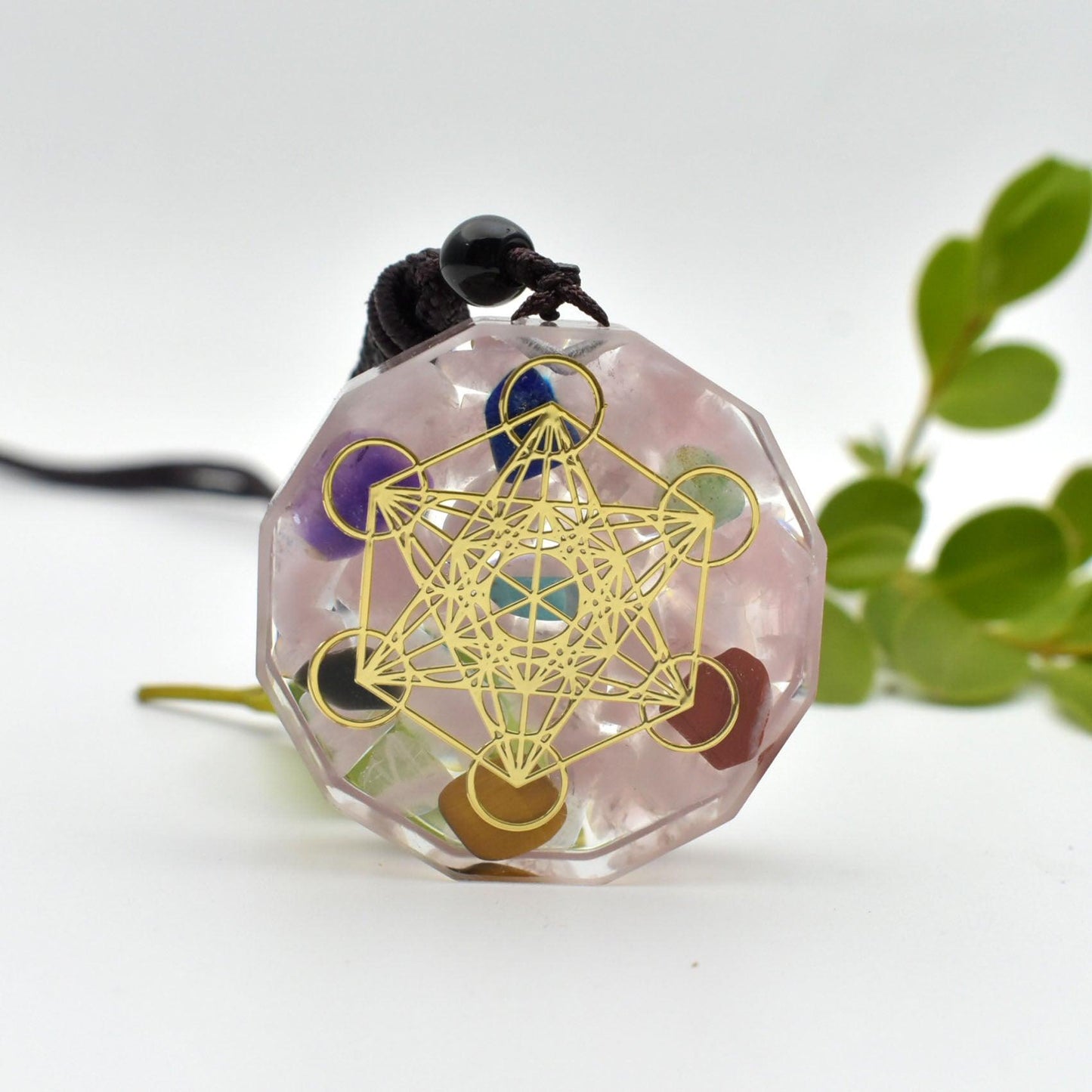 Crystal Chakra Reiki Healing Orgonite Necklace default