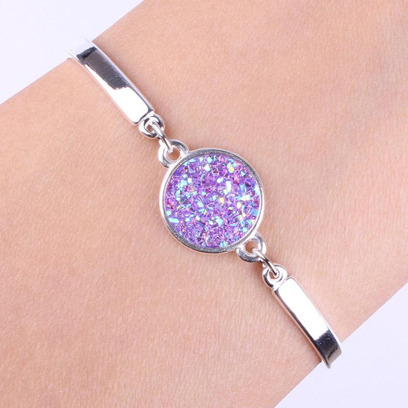 Silver heart bracelet Purple