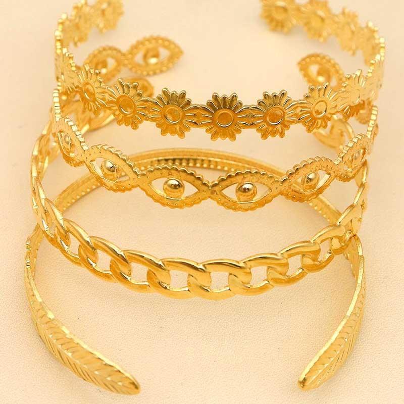 Women's Flower Chain Leaf Eye Bracelet | Daily Wear