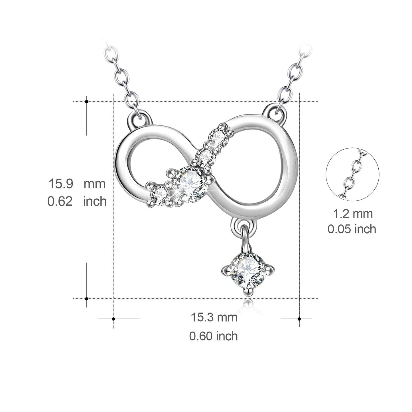 Infinite Diamante Pendant Necklace | Daily Wear