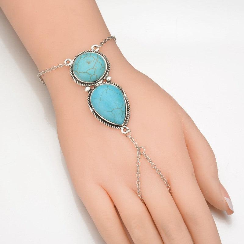 Turquoise Tassel Bracelet | Party Wear Silver