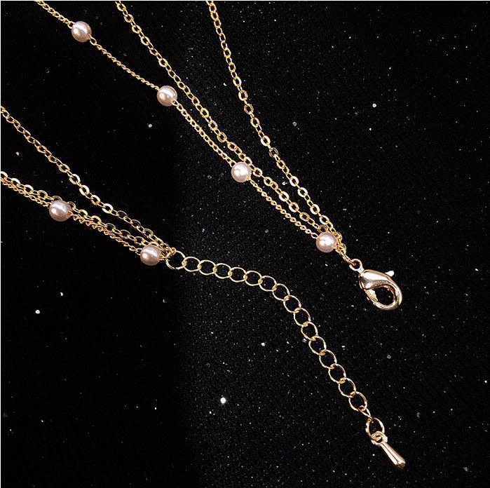 Multilayer Pearl Butterfly Necklace | Party Wear