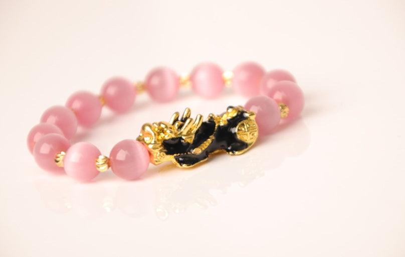 3D Gold Plated PiXiu Bracelet | Fashion Jewelry Pink