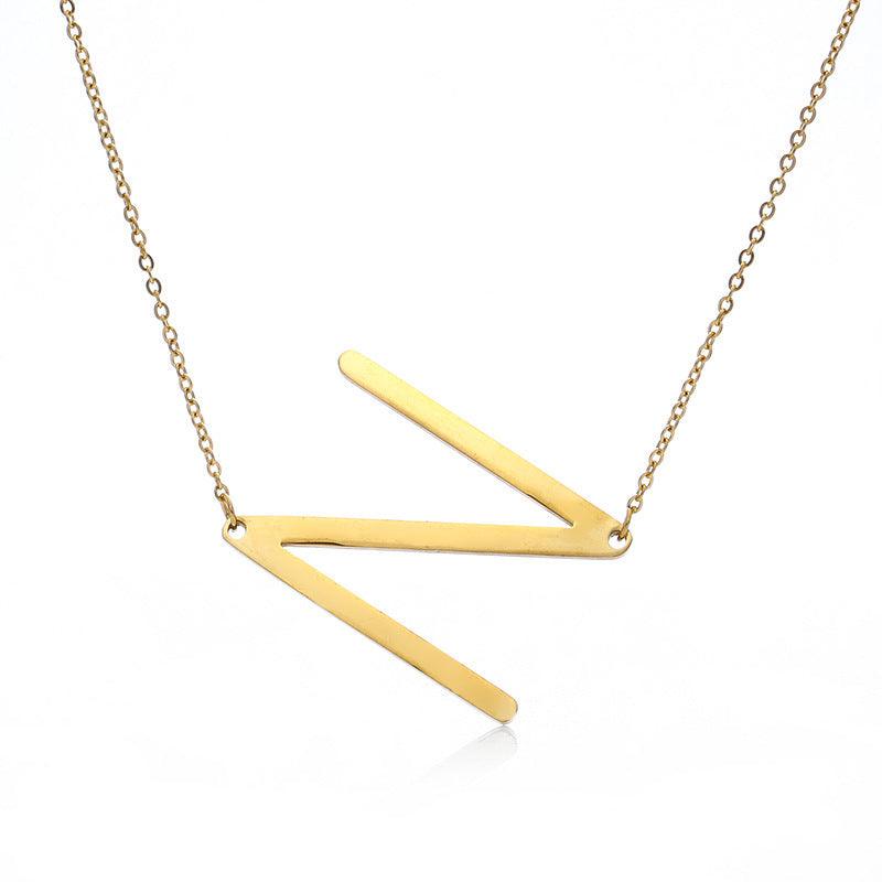 Initial Letter Pendant & Necklace | Gold Plated Gold N