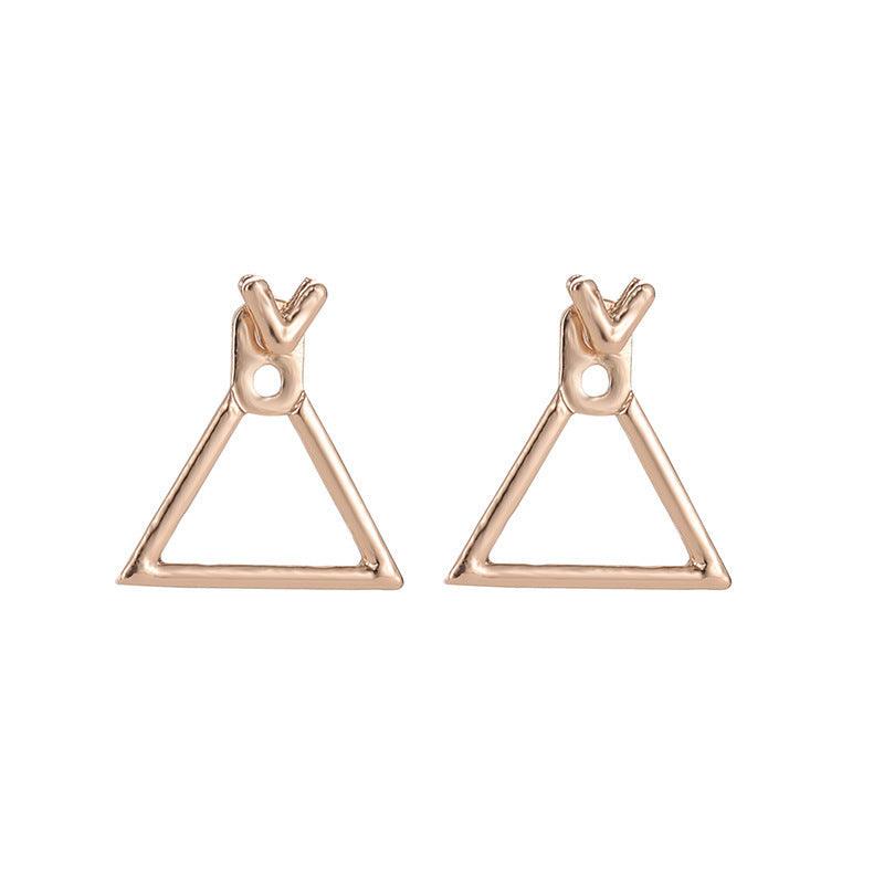 Heart Stud Earrings Trendy Jewelry Statement Earring Gold triangle