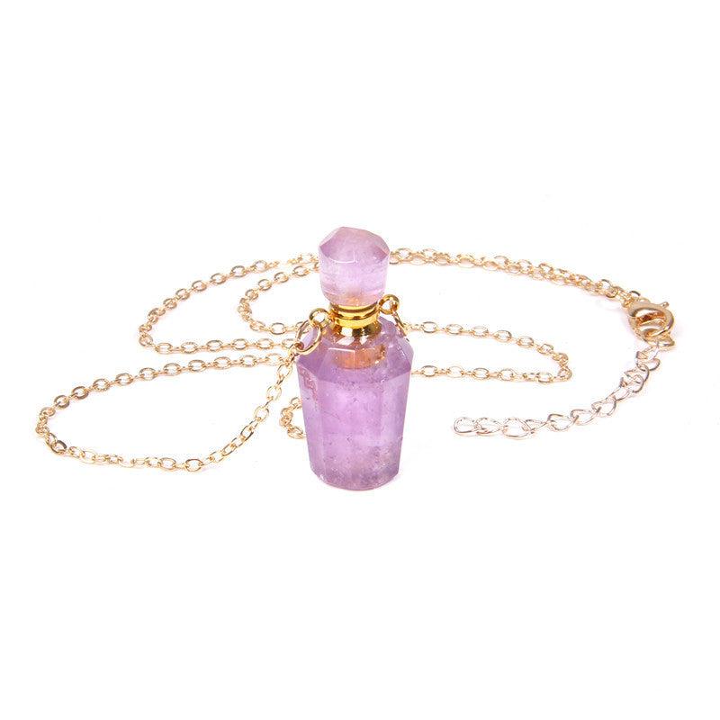 Perfume Bottle Crystal Pendant Necklace | Women's Jewelry FI0640